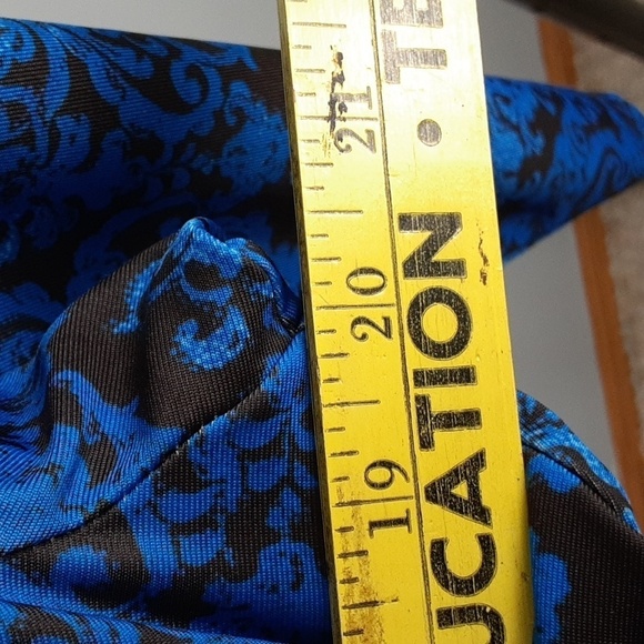 Isabel & Alice Y2K Faux Wrap Around Paisley Print Blue & Black Top - Picture 4 of 8